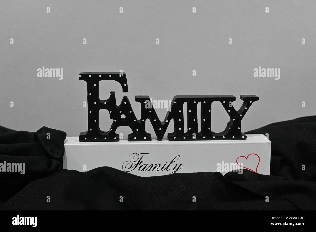 Eine Hommage an die Liebe der Familie, Plakette Stockfoto