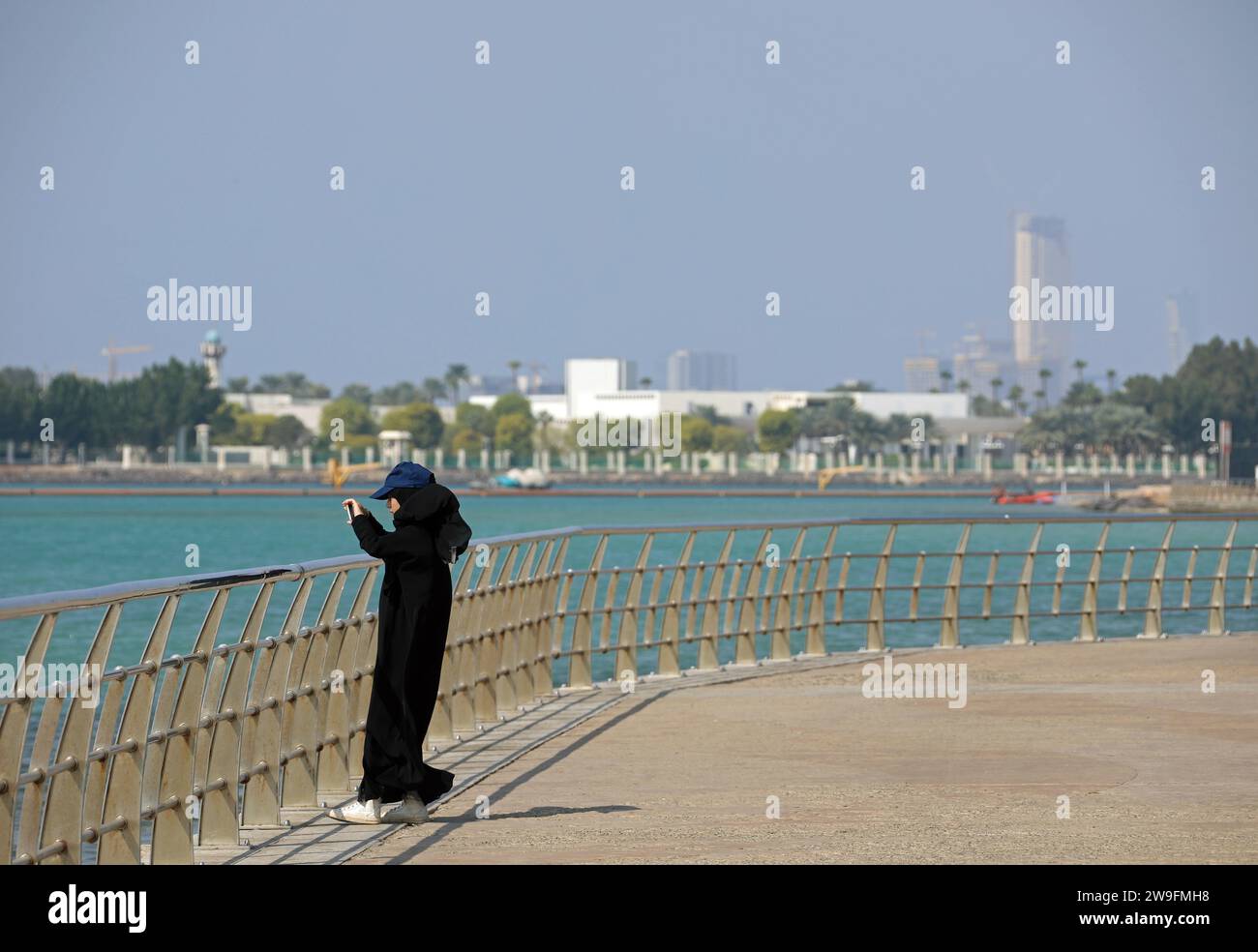 Touristen an der Jeddah Waterfront Stockfoto