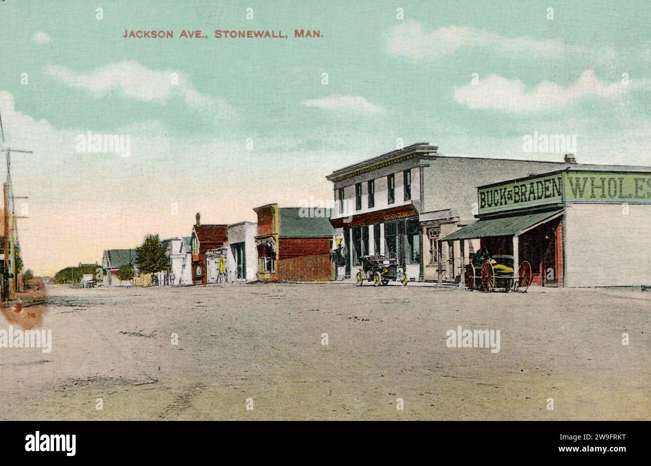 Jackson Avenue, Stonewall Manitoba Kanada, ca. 1910er Jahre Postkarte. Nicht identifizierter Fotograf Stockfoto