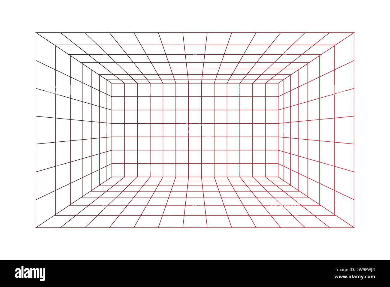 Illustration des Hintergrundvektors des perspektivischen Rasterraums. Stock Vektor