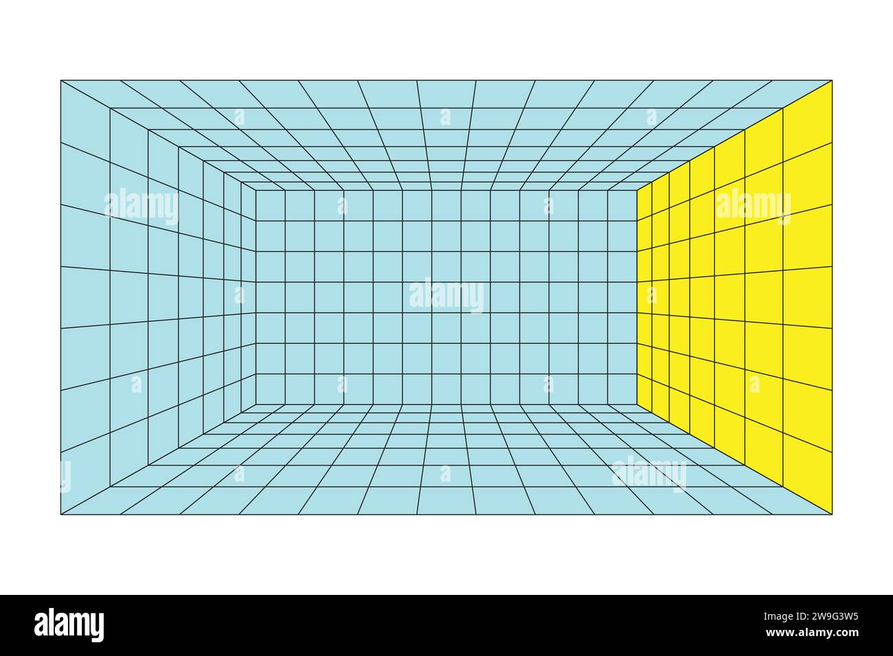 Illustration des Hintergrundvektors des perspektivischen Rasterraums. Stock Vektor