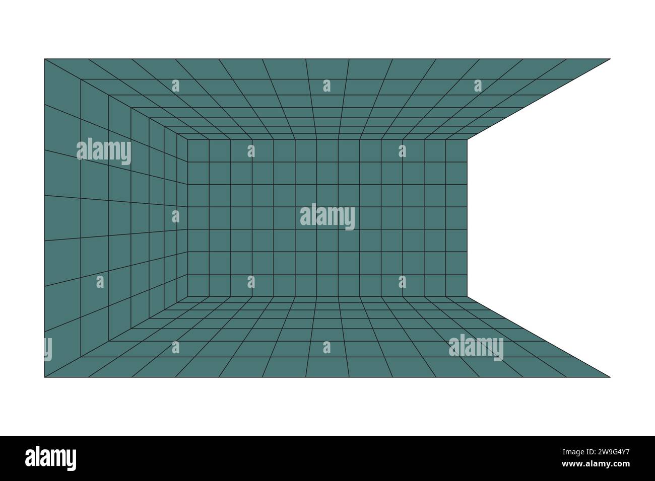Illustration des Hintergrundvektors des perspektivischen Rasterraums. Stock Vektor