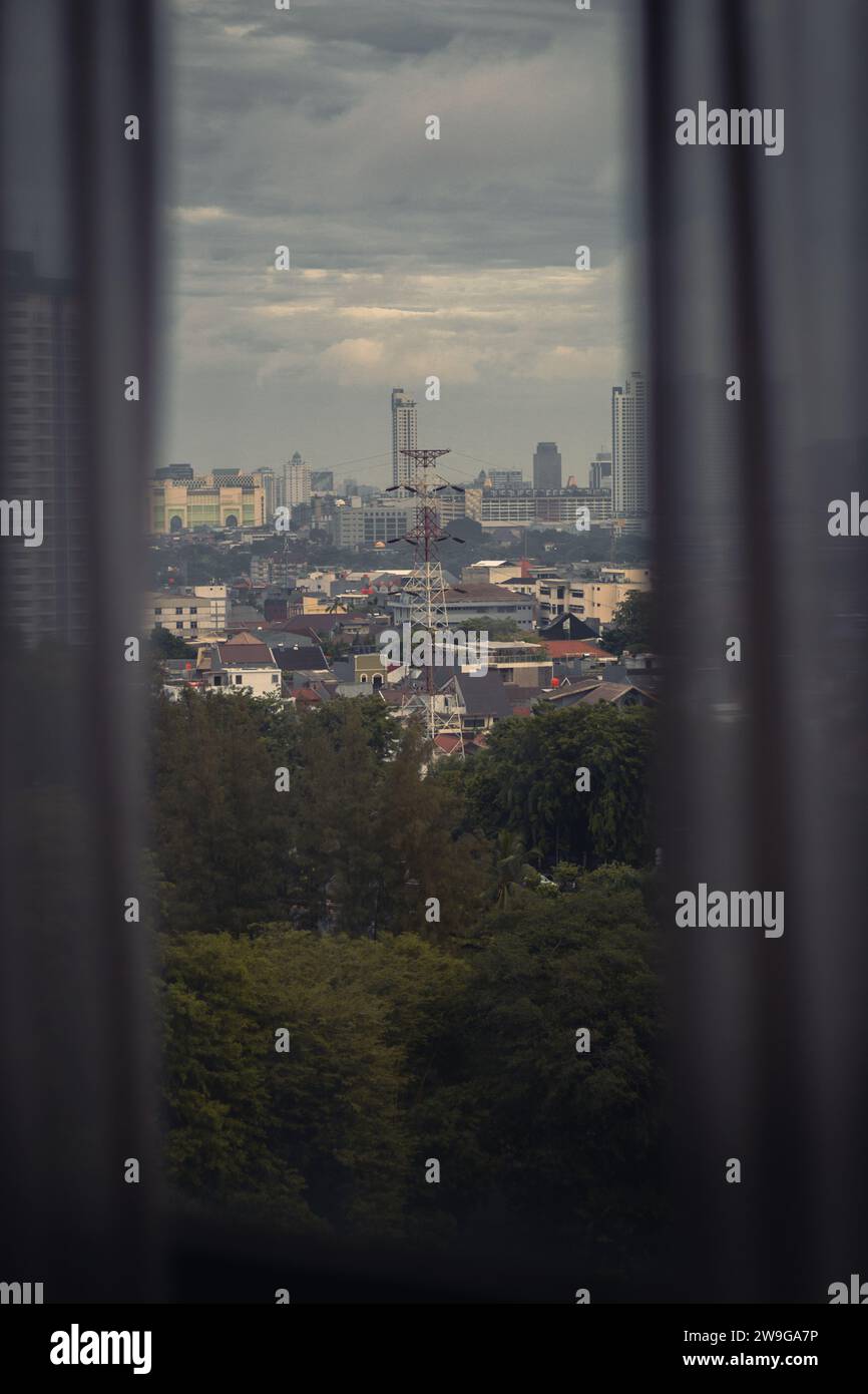 Skylines von Jakarta vom Sultan Hotel, Senayan. Stockfoto