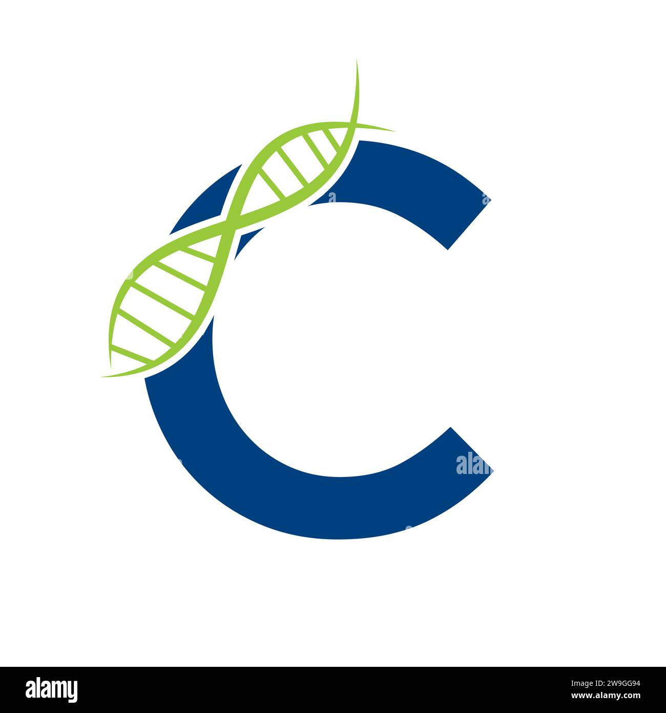 DNA-Logo auf Buchstabe C Vektor-Vorlage für Healthcare-Zeichen Stock Vektor