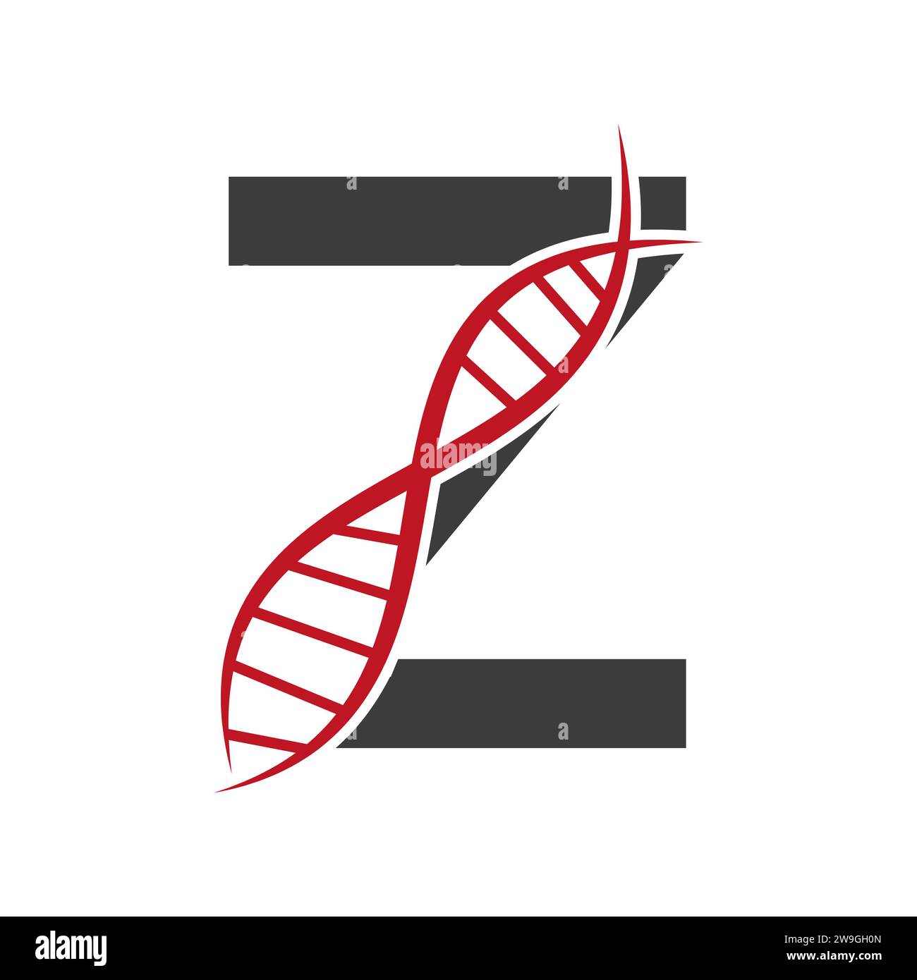 DNA-Logo auf Buchstabe Z-Vektor-Vorlage für Healthcare-Zeichen Stock Vektor