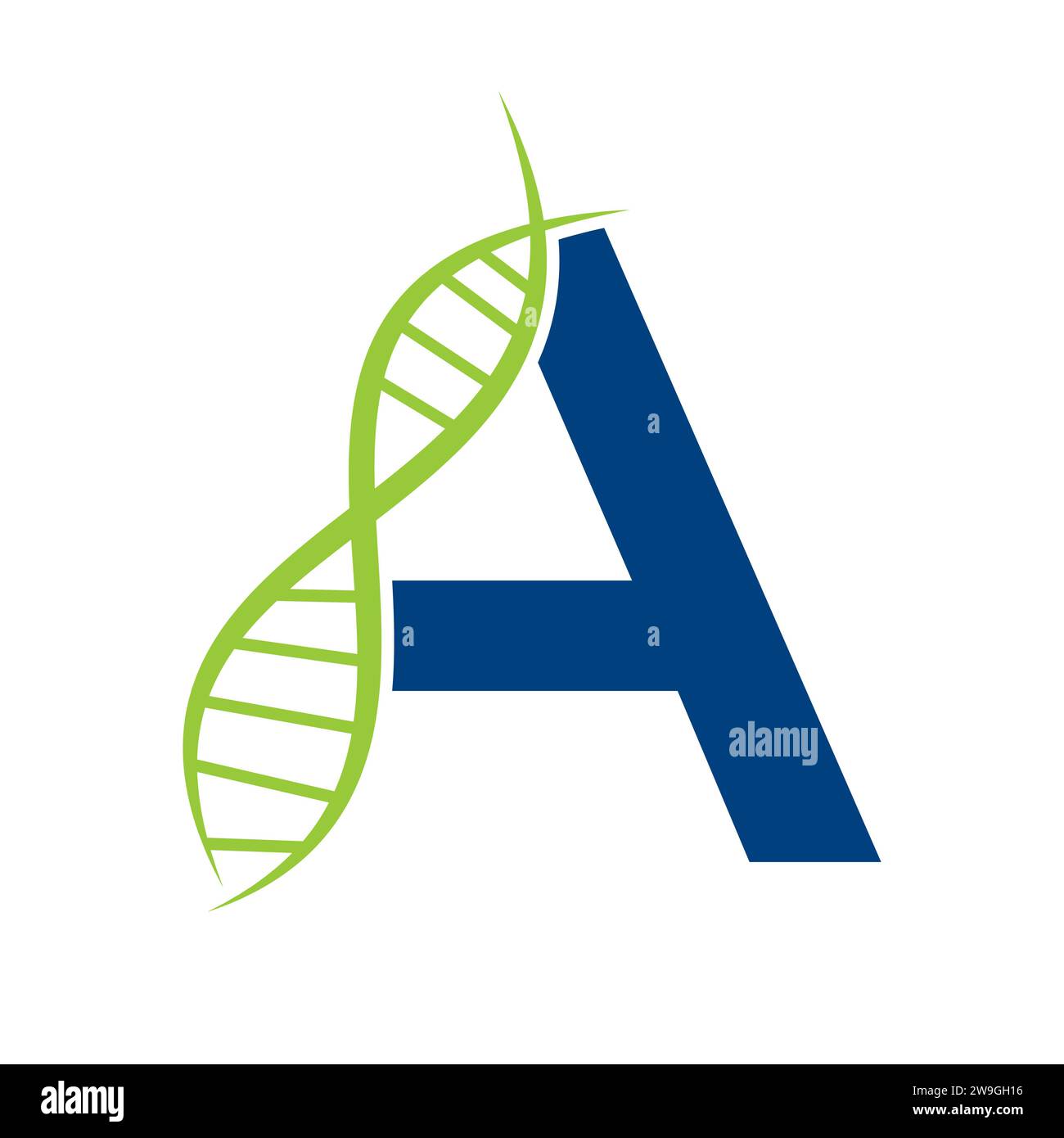 DNA-Logo auf Buchstabe A Vektor-Vorlage für Healthcare-Zeichen Stock Vektor