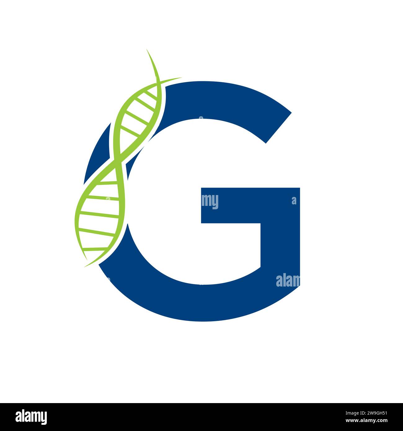 DNA-Logo auf Buchstabe G Vektor-Vorlage für Healthcare-Zeichen Stock Vektor
