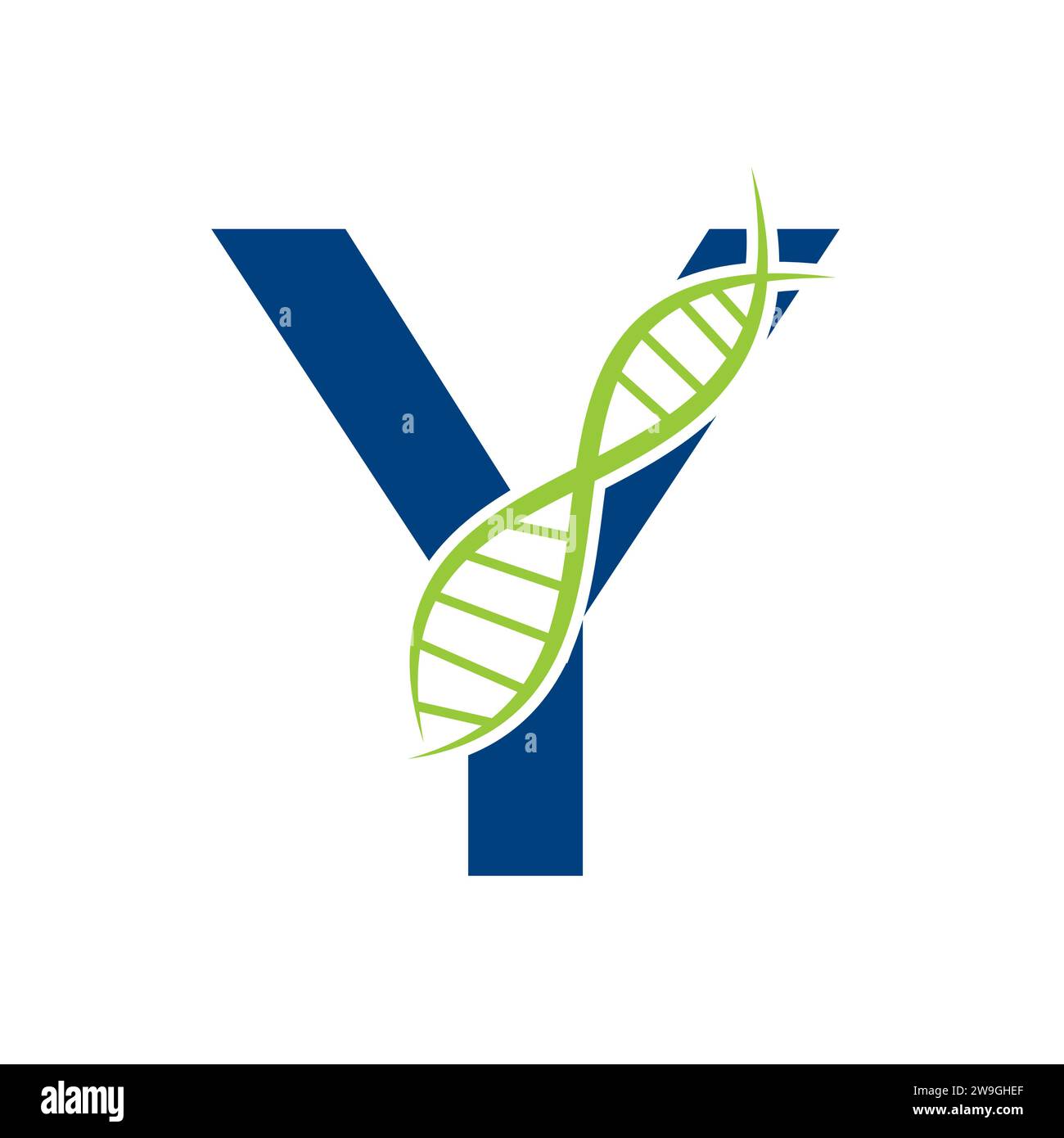 DNA-Logo auf Buchstabe Y-Vektor-Vorlage für Healthcare-Zeichen Stock Vektor