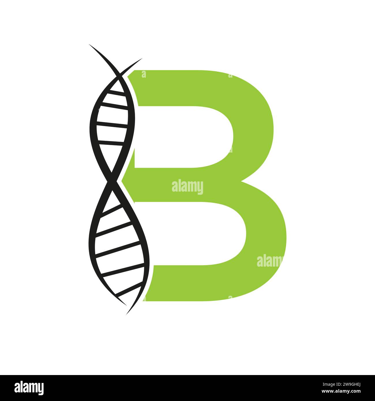 DNA-Logo auf Buchstabe B Vektor-Vorlage für Healthcare-Zeichen Stock Vektor
