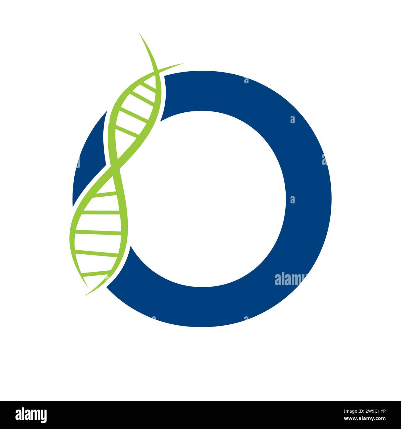 DNA-Logo auf Buchstabe O Vektor-Vorlage für Healthcare-Zeichen Stock Vektor
