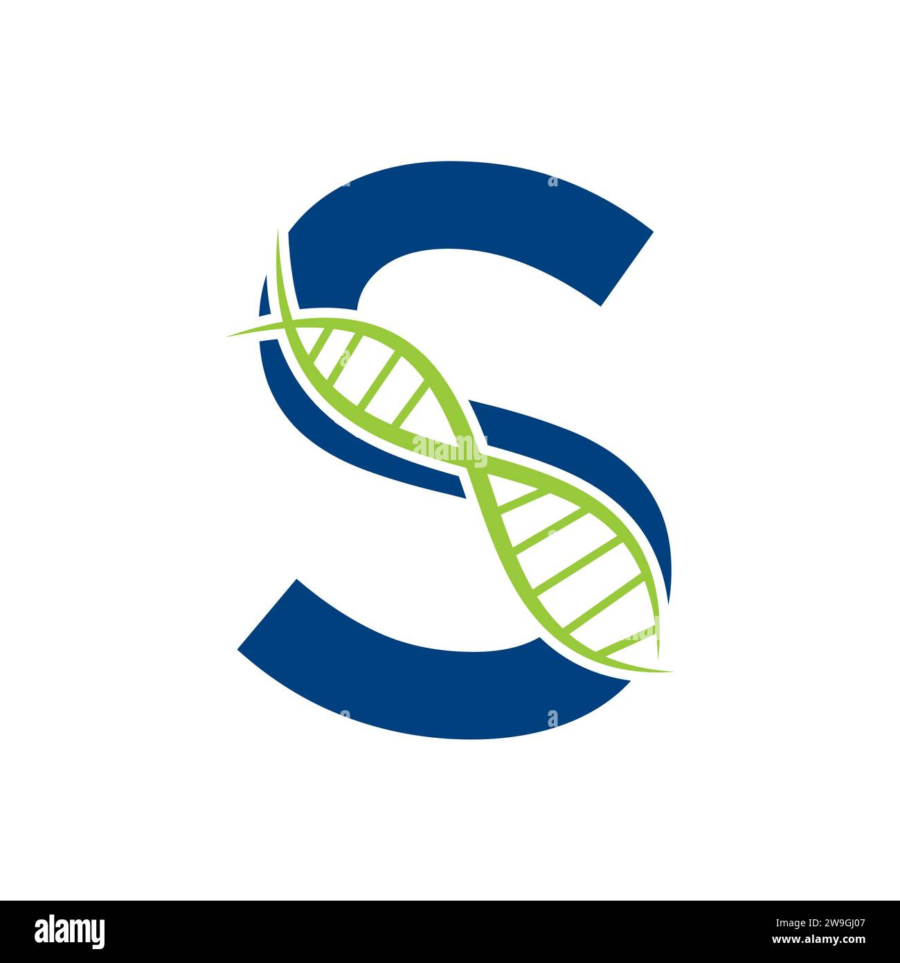 DNA-Logo auf Buchstabe S Vektor-Vorlage für Healthcare-Zeichen Stock Vektor