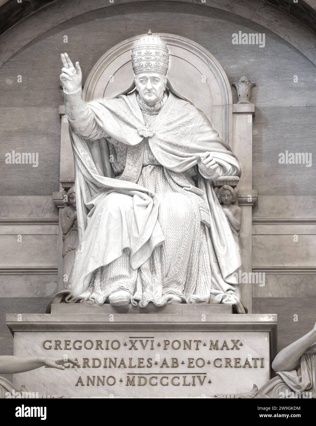 Statue von Papst Gregor XVI. In der Petersbasilika, Vatikan, Rom, Italien. Stockfoto
