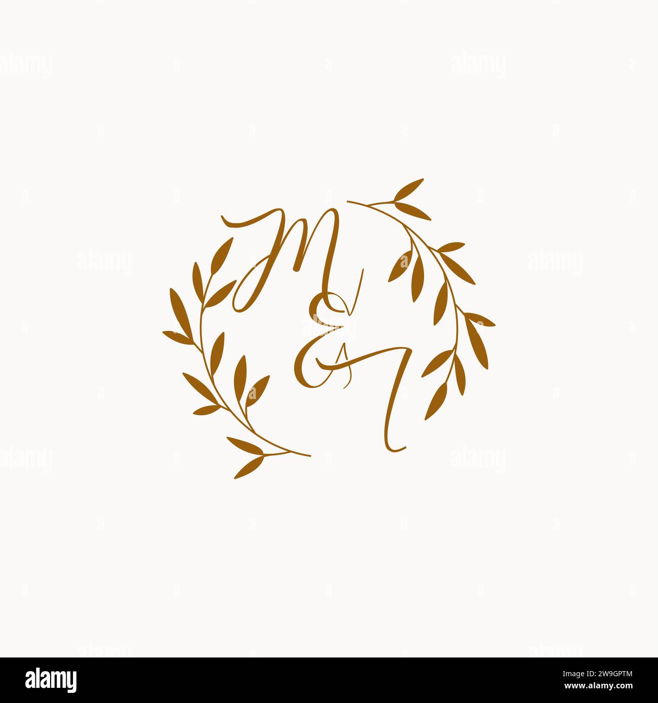 MI Initial Wedding Monogramm Logo Design Stock Vektor