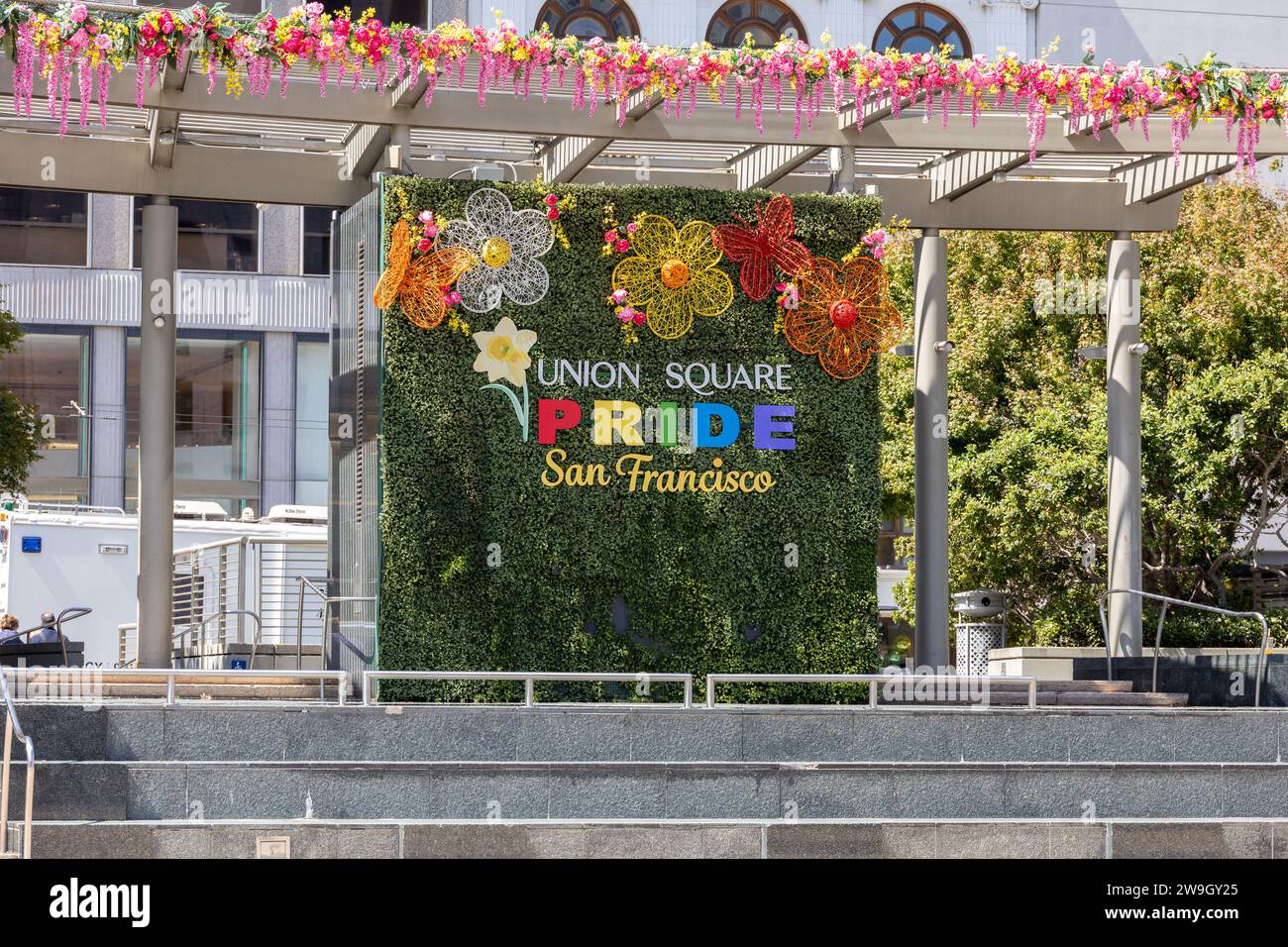Die San Francisco Pride Stage Am Union Square, San Fransisco, Usa, 24. Juni 2023 Stockfoto