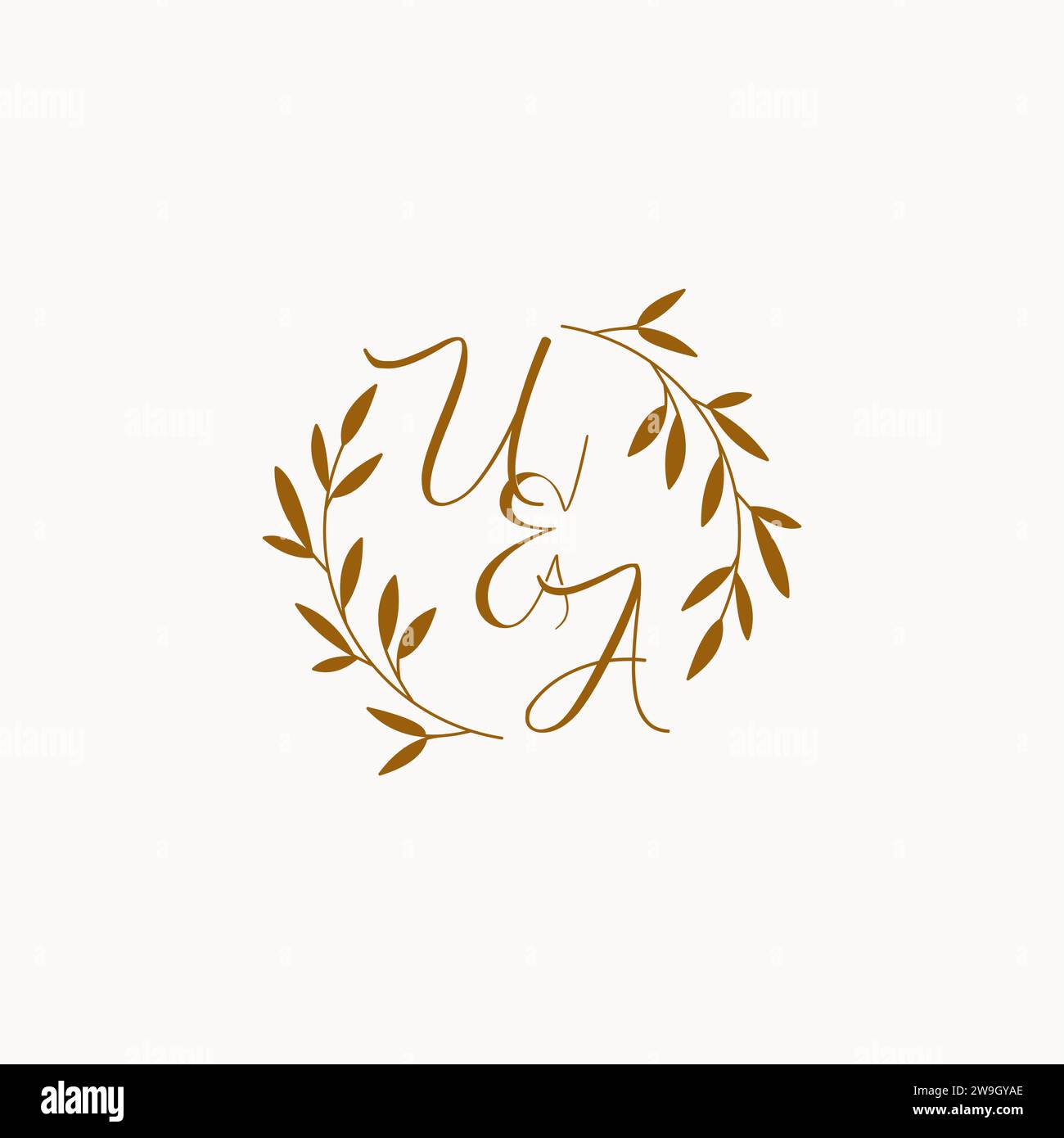 UA Initial Hochzeit Monogramm Logo Design Stock Vektor