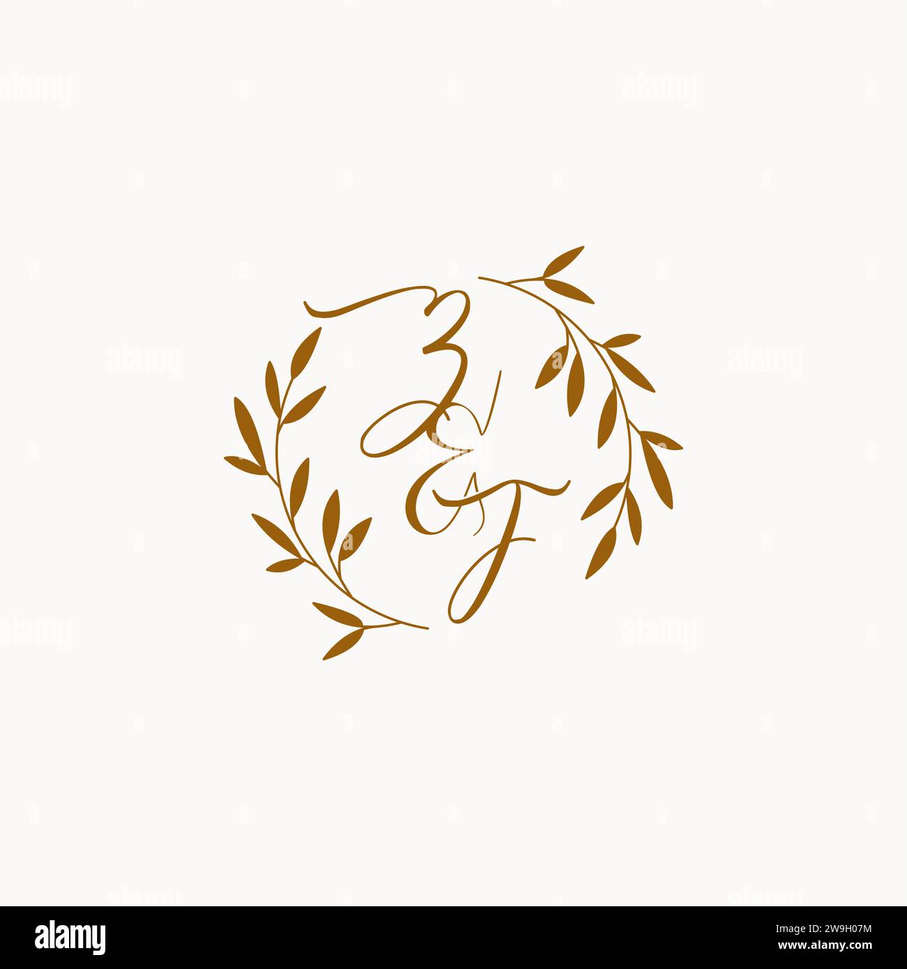 ZF Initial Hochzeitsmonogramm-Logo Stock Vektor