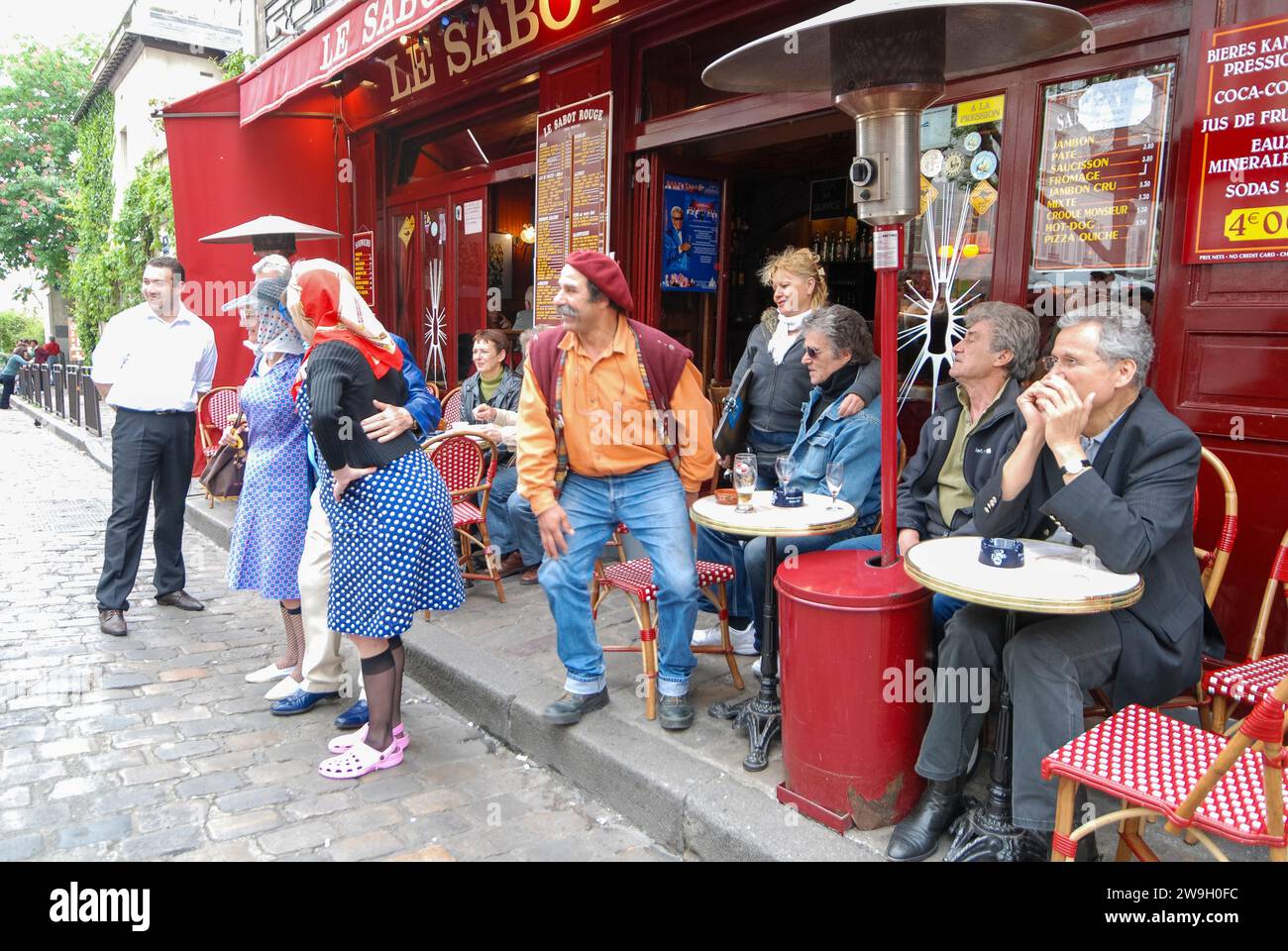 Café-Szene, Montmartre, Paris Stockfoto