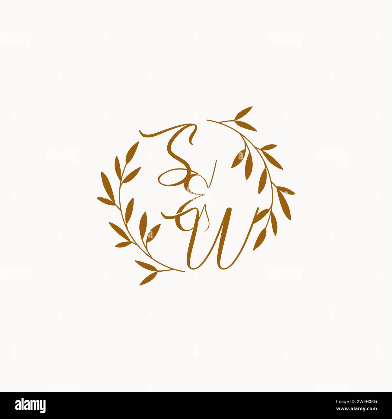 SW Initial Hochzeitsmonogramm-Logo Stock Vektor