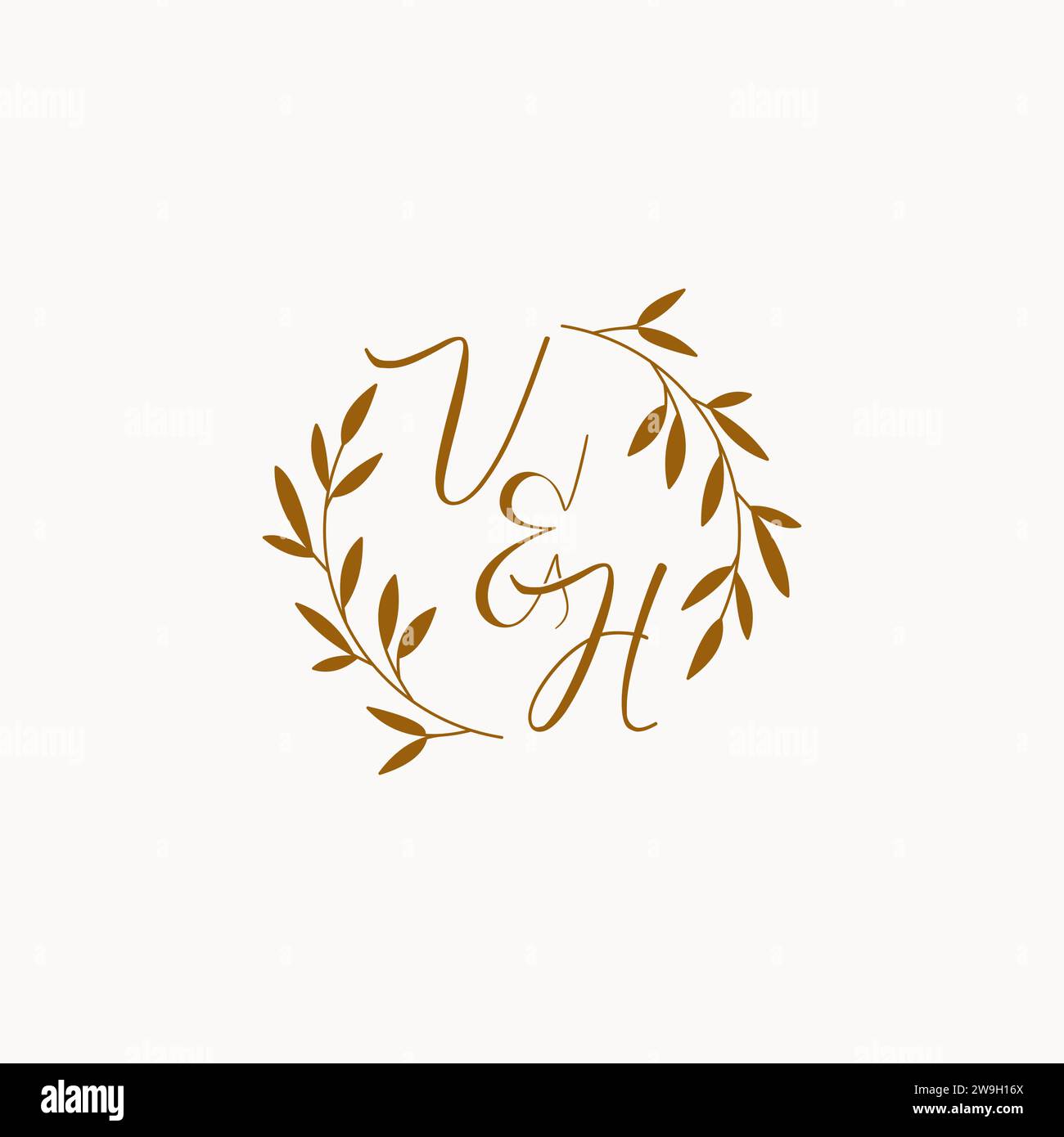 VH Initial Hochzeit Monogramm Logo Design Stock Vektor