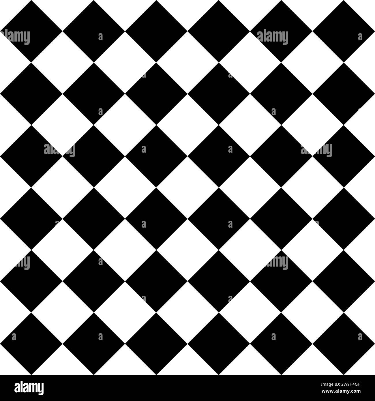 Prüfmuster - quadratische schwarze und weiße Fliesen - nahtloser, wiederholbarer Hintergrund mit Musterstruktur Stock Vektor