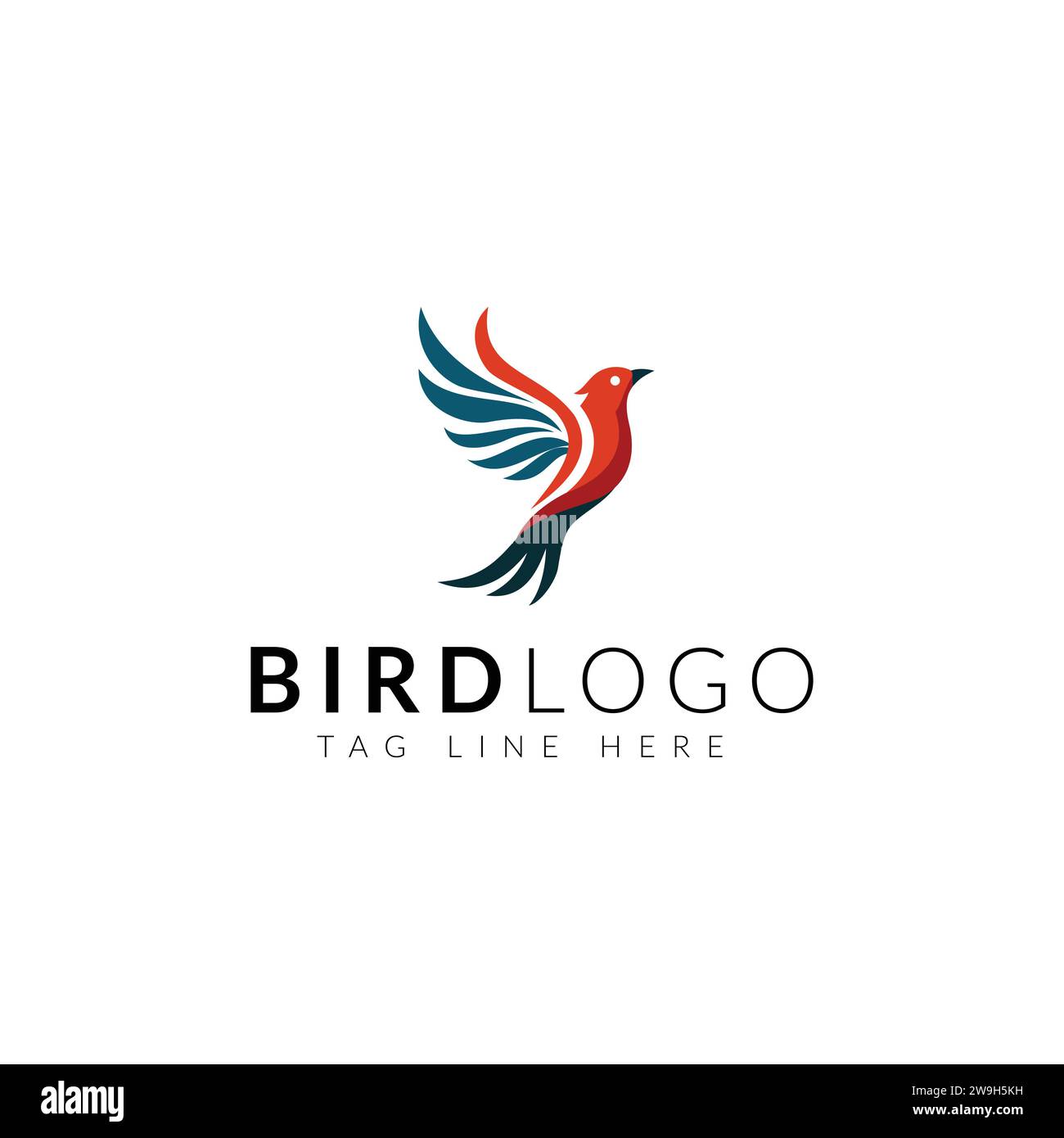 Ein Logo mit einem Vogel Stock Vektor