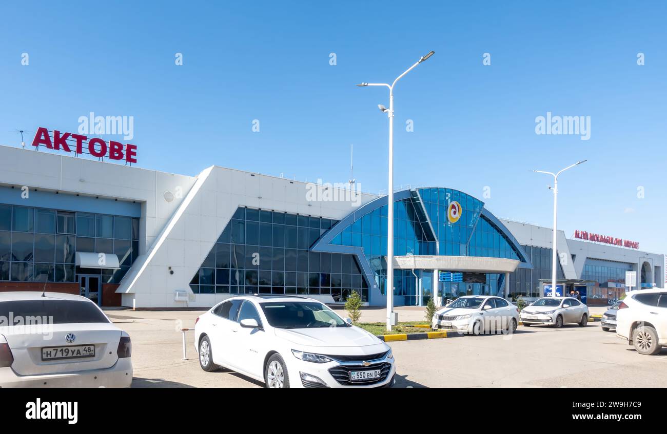 Aqtobe Flughafengebäude Kasachstan Stockfoto