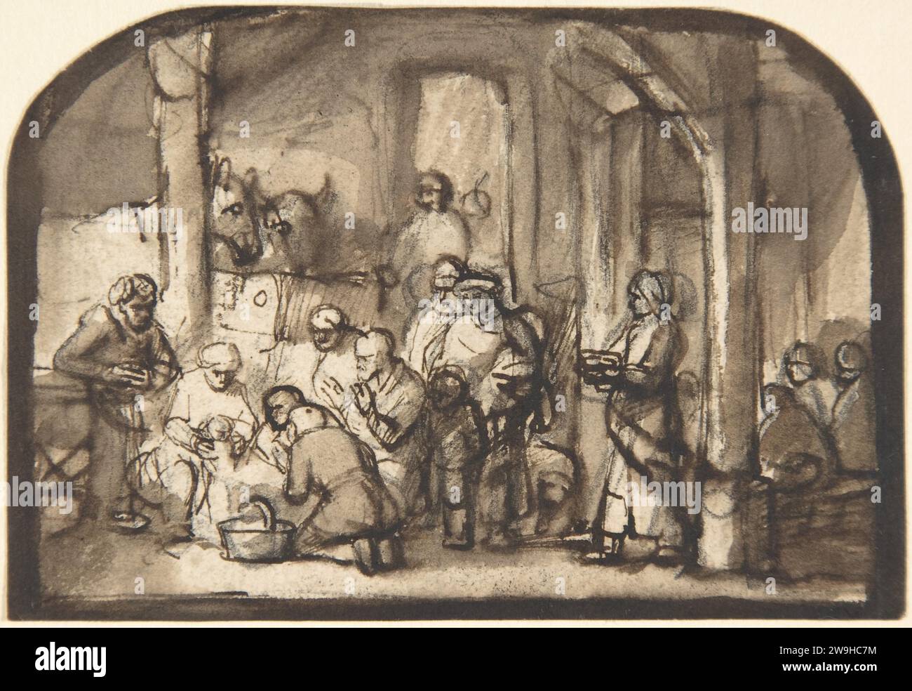 Die Anbetung der Hirten 1941 von Samuel van Hoogstraten Stockfoto