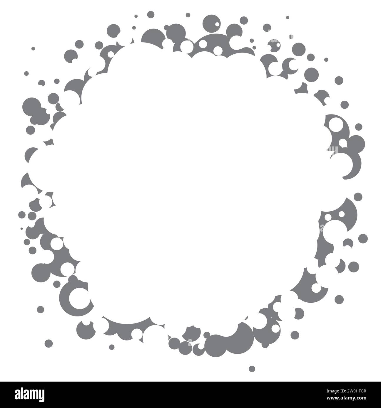 Ein kreisförmiger abstrakter Hintergrund mit weißem Kopierraum in der Mitte des schwarzen Punktkreises Stock Vektor