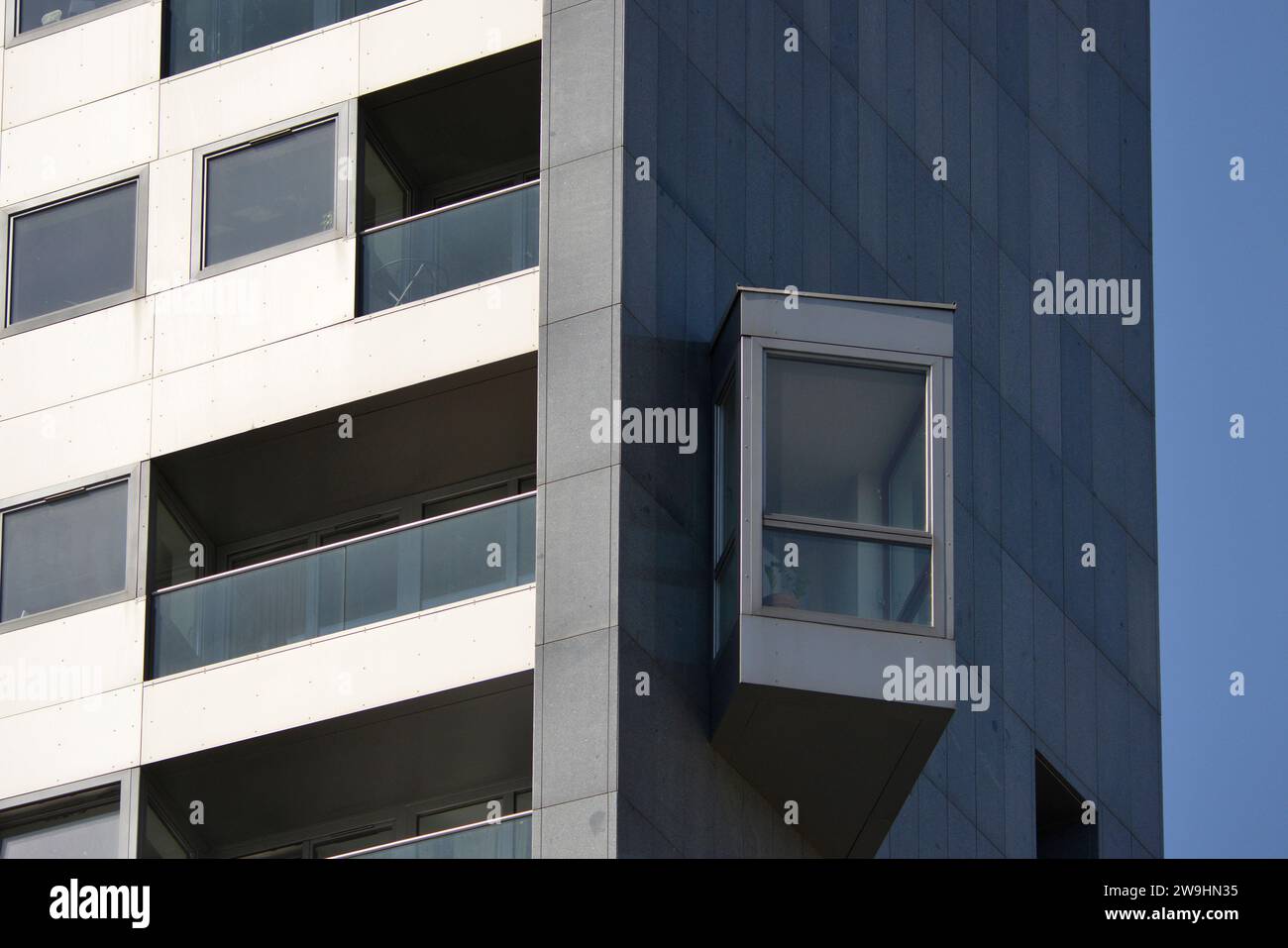 Sea Towers Wohngebäude Moderne architektonische Details, Gdynia, Polen, Europa, EU Stockfoto