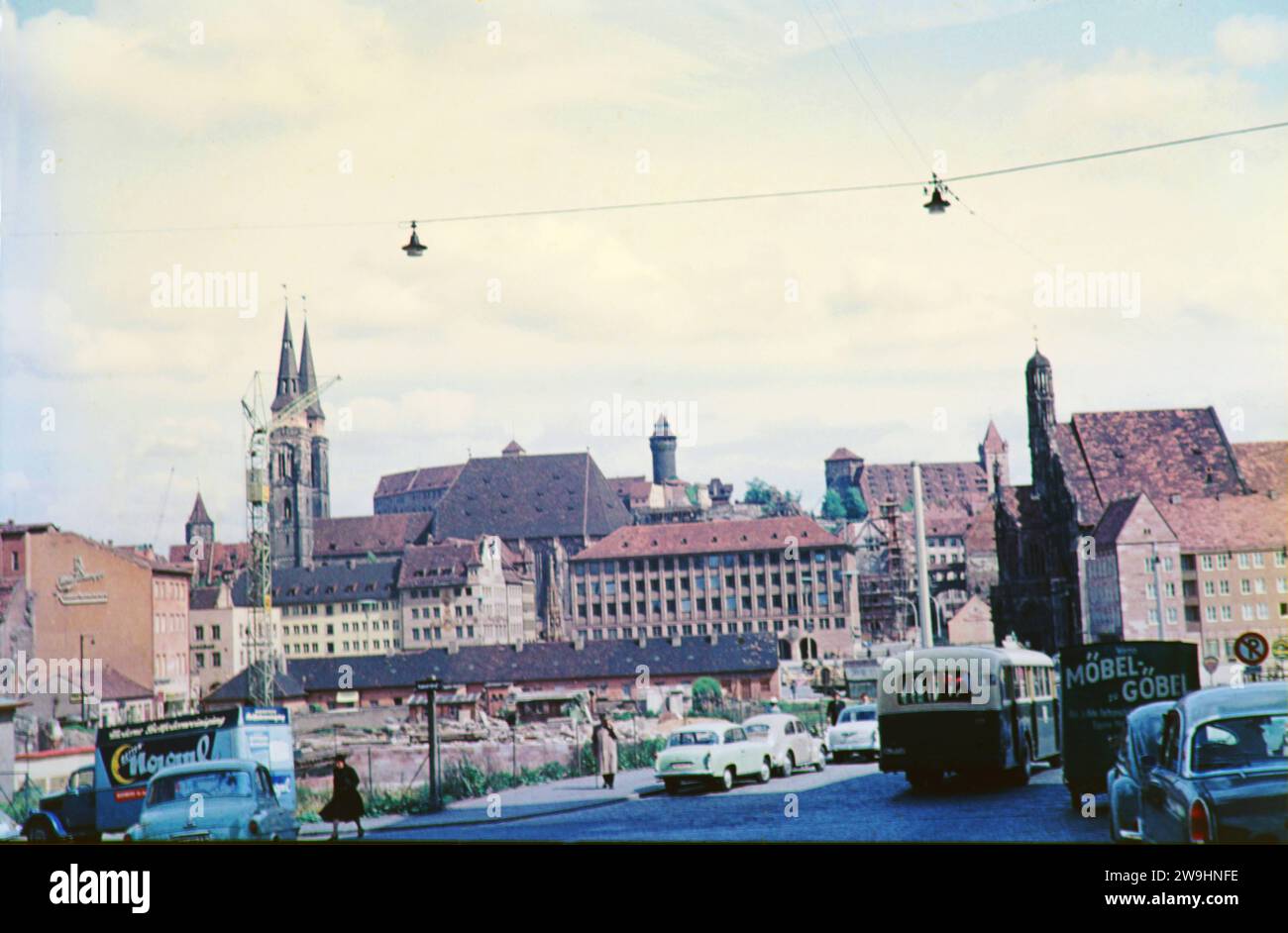 Nürnberg GER, 20230101, Nürnberg Aufnahme ca. 1955, Strassenzene, *** Nürnberg GER, 20230101, Nürnberg Aufnahme ca. 1955, Straßenszene, Stockfoto