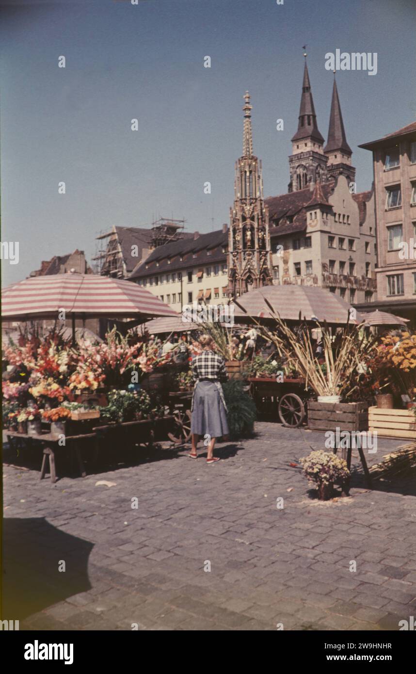 Nürnberg GER, Nürnberg Aufnahme ca. 1955, Strassenzene, *** Nürnberg Deutschland, Nürnberg Aufnahme ca. 1955, Straßenszene, Stockfoto