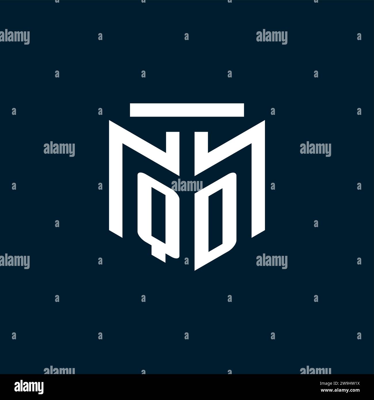 Erstes QD-Monogramm-Logo mit abstraktem geometrischem Design Stock Vektor