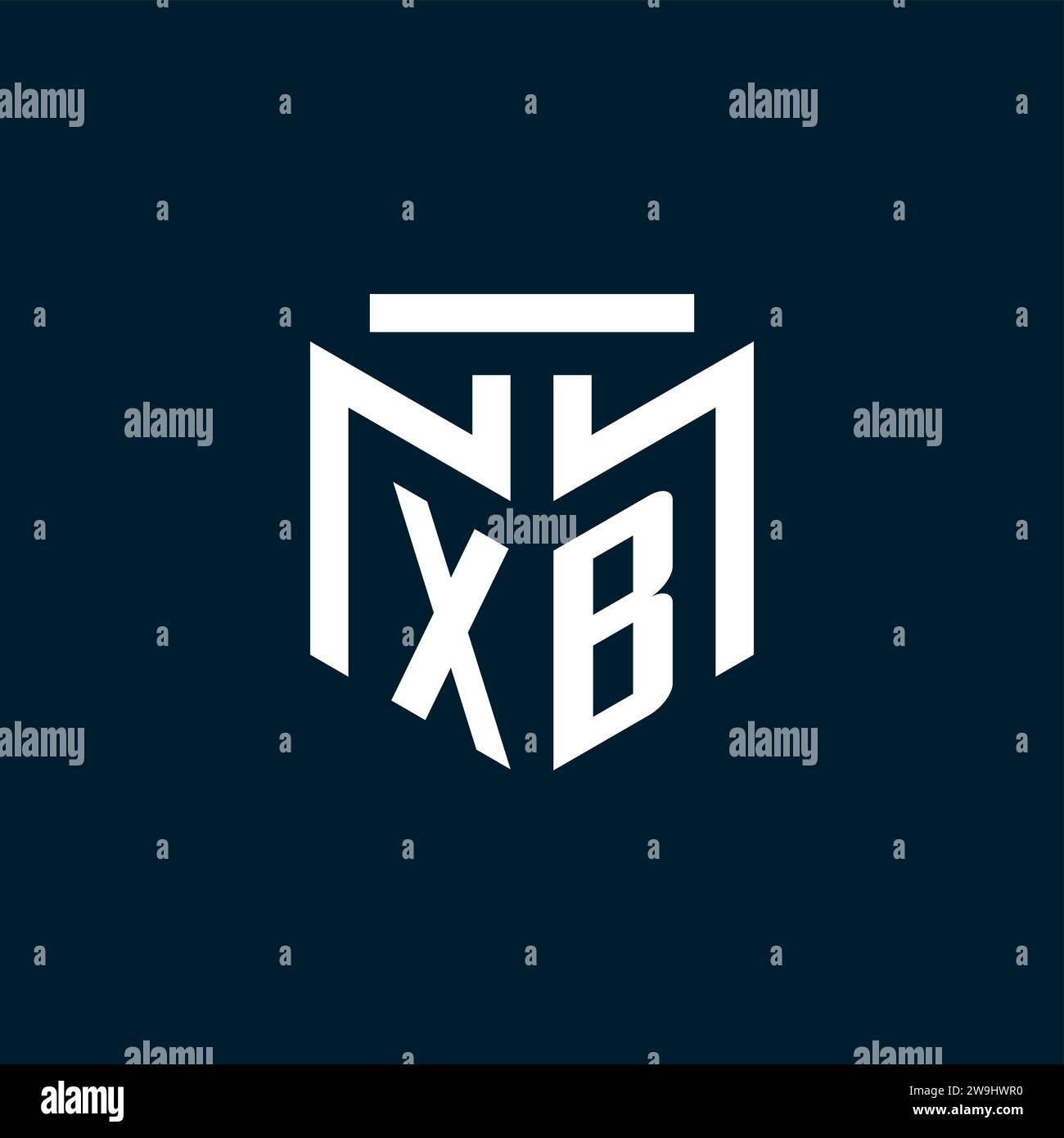 XB-Monogramm-Initiallogo mit abstraktem geometrischem Design Stock Vektor