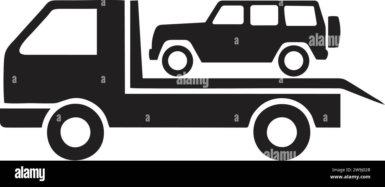 Schild für Bergungswagen | Lkw-Unfallhilfe | Pannenhilfe für Bergungsfahrzeuge Stock Vektor