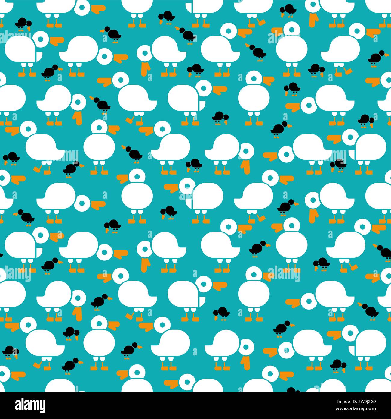 Enten sorgen für nahtloses Muster. Entenhintergrund. Textur der Nutzvögel. Textur für Babygewebe Stock Vektor