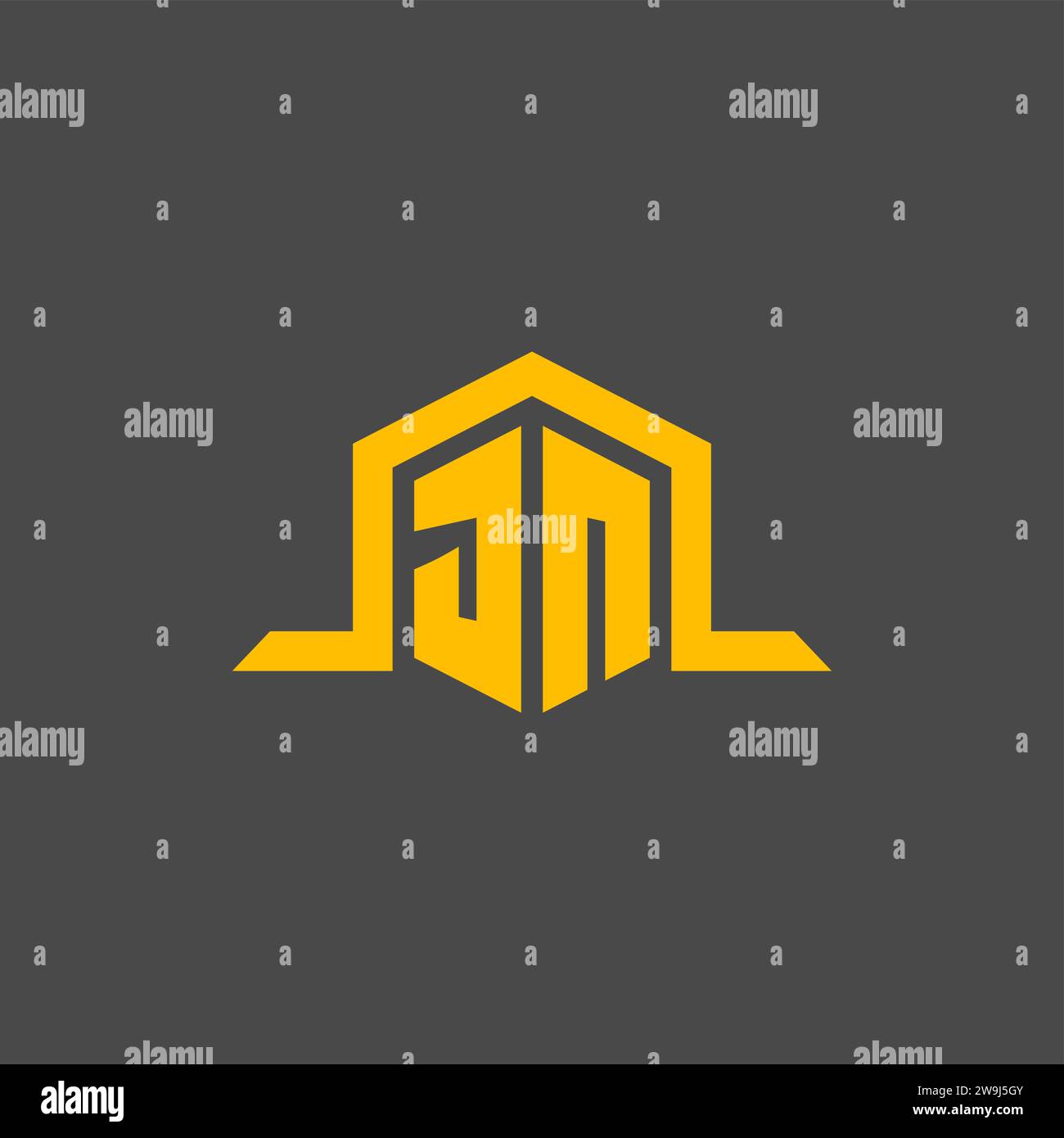 JN-Monogramm-Initiallogo mit sechseckigen Design-Ideen Stock Vektor