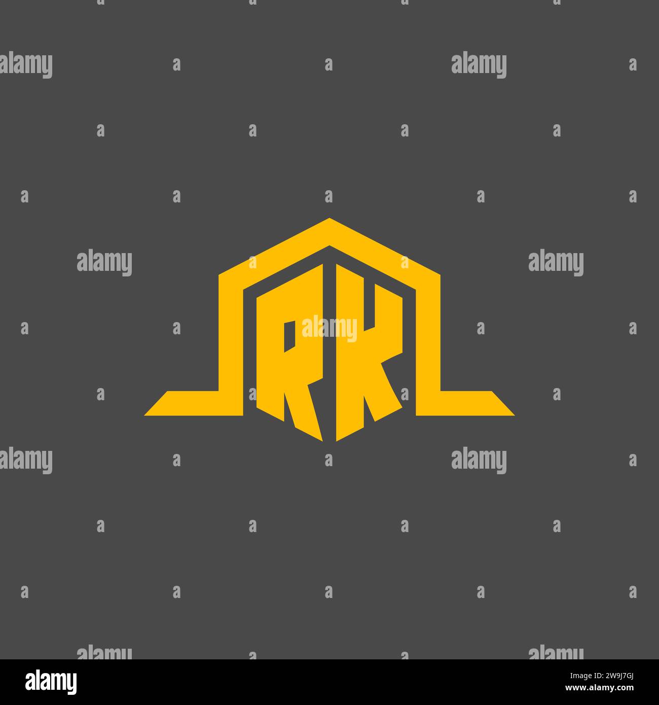 Initiallogo mit RK-Monogramm und sechseckigen Design-Ideen Stock Vektor