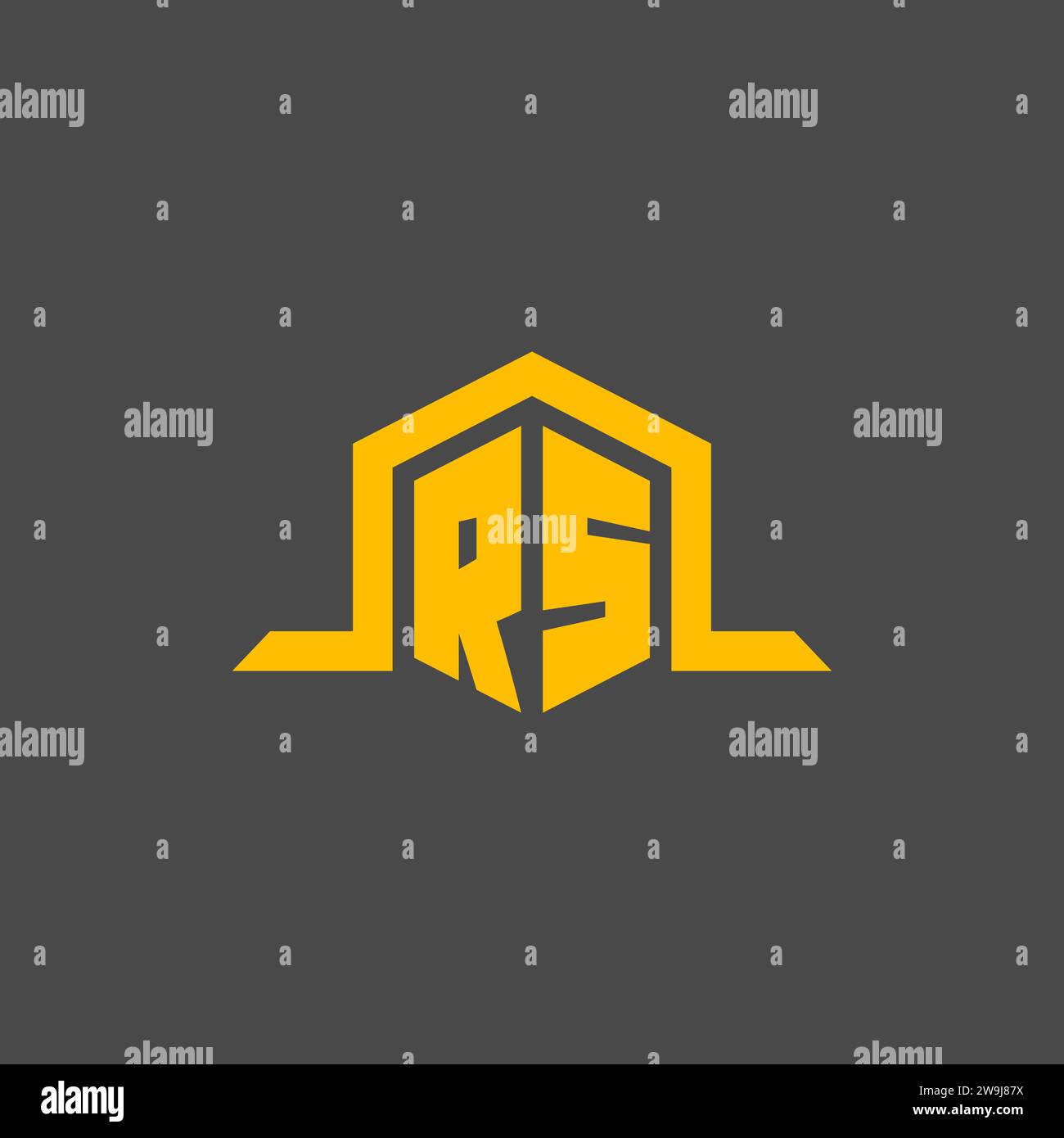 RS Monogramm-Initiallogo mit sechseckigen Design-Ideen Stock Vektor