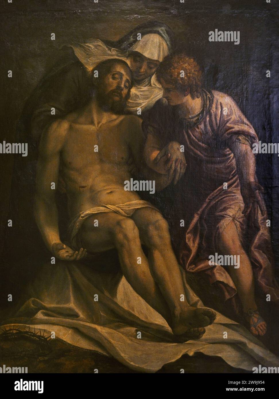 Christus vom Kreuz genommen. Öl auf Leinwand nach Paolo Veronese (1528-1588). Museo Civico Ala Ponzone. Cremona. Lombardei. Italien. Stockfoto