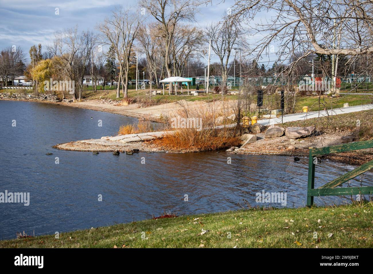 Bootsanlegestelle am Bellevue Park in Pincourt, Quebec, Kanada Stockfoto