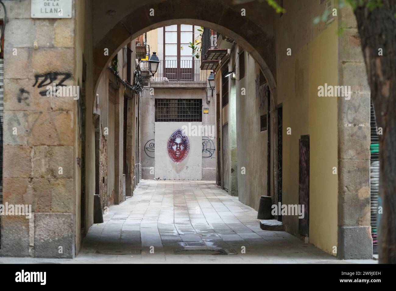 Barcelona Straßen und historisches Zentrum Stockfoto