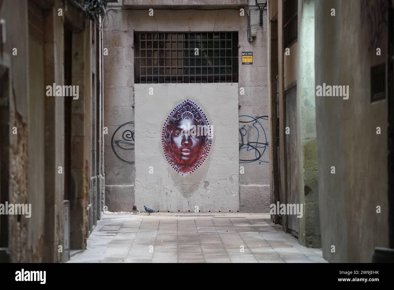 Barcelona Straßen und historisches Zentrum Stockfoto