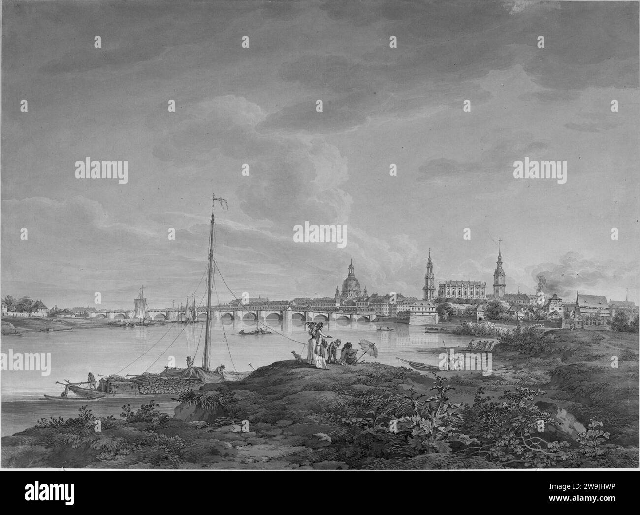 Adrian Zingg - Blick auf Dresden, ca. 1788 Stockfoto