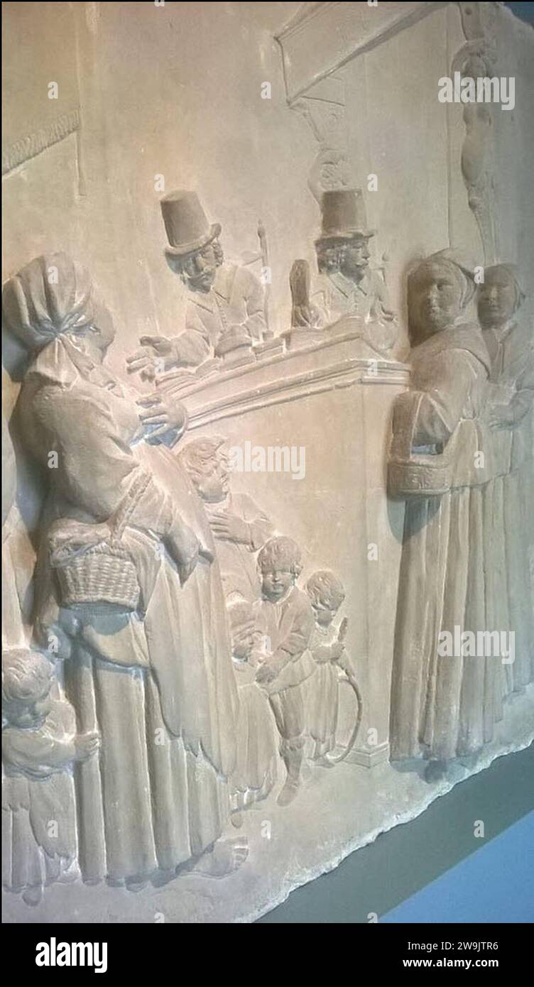 Zandstenen reliëf (zij-aanzicht) 01. Stockfoto