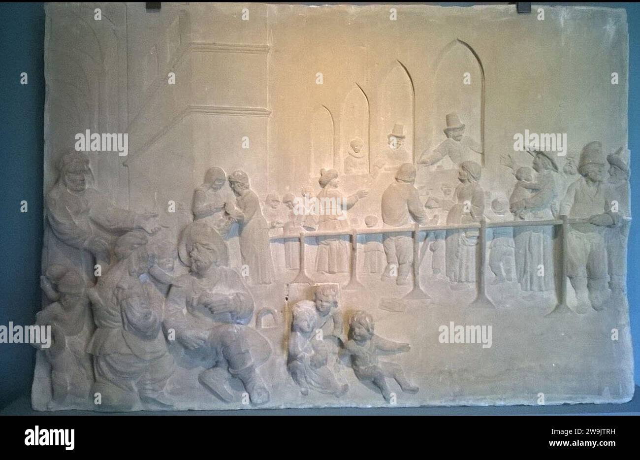 Zandstenen reliëf (zij-aanzicht) 04. Stockfoto