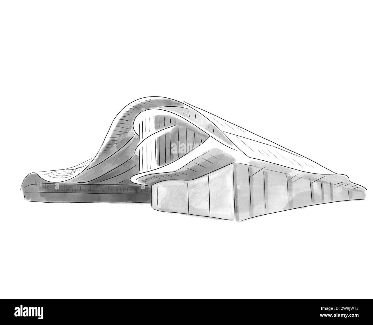 Illustration en noir et blanc de Monument de Paris, Les Halles chatelet Stockfoto