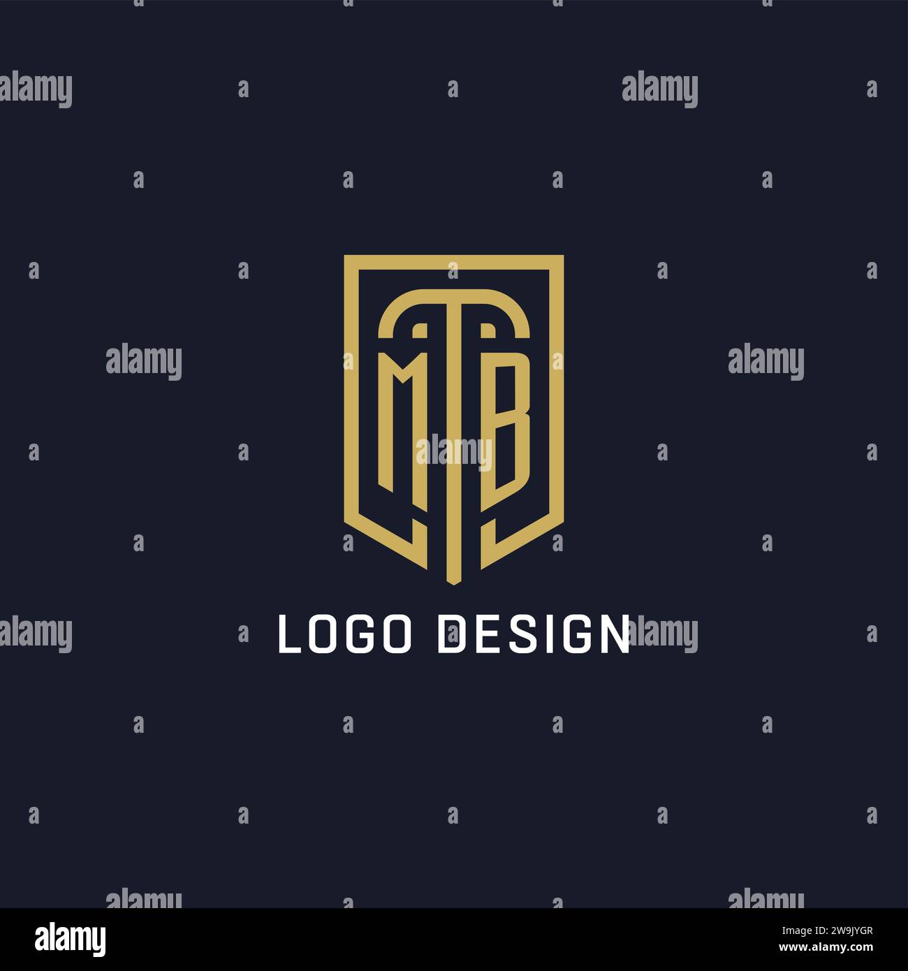 Ursprüngliches MB-Schild-Logo luxuriöser Stil, Creative Company Logo Design Vektorgrafik Stock Vektor