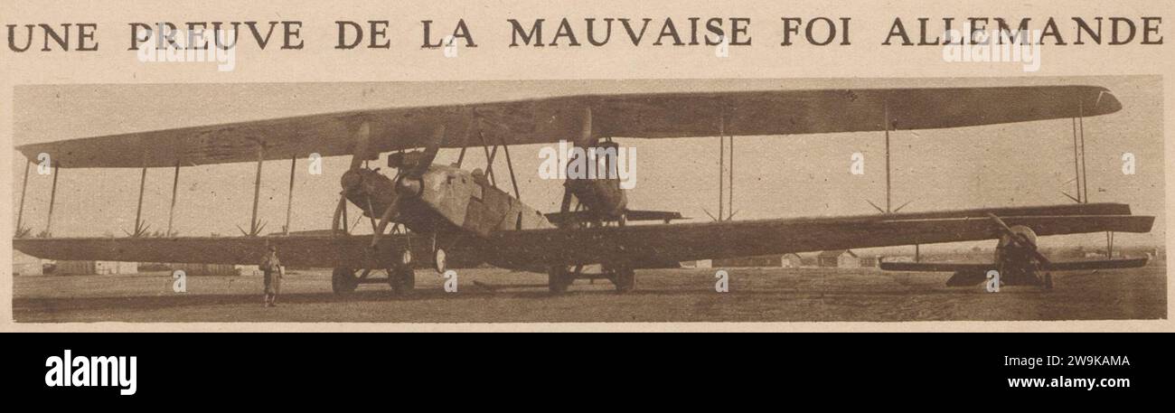 Zeppelin Staaken auf Pipera Flugplatz, 1919. Stockfoto