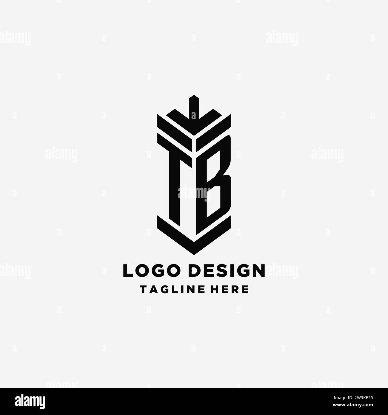 Initialen TB Shield Logo Design, kreative Monogramm Logo Inspiration Vektorgrafik Stock Vektor