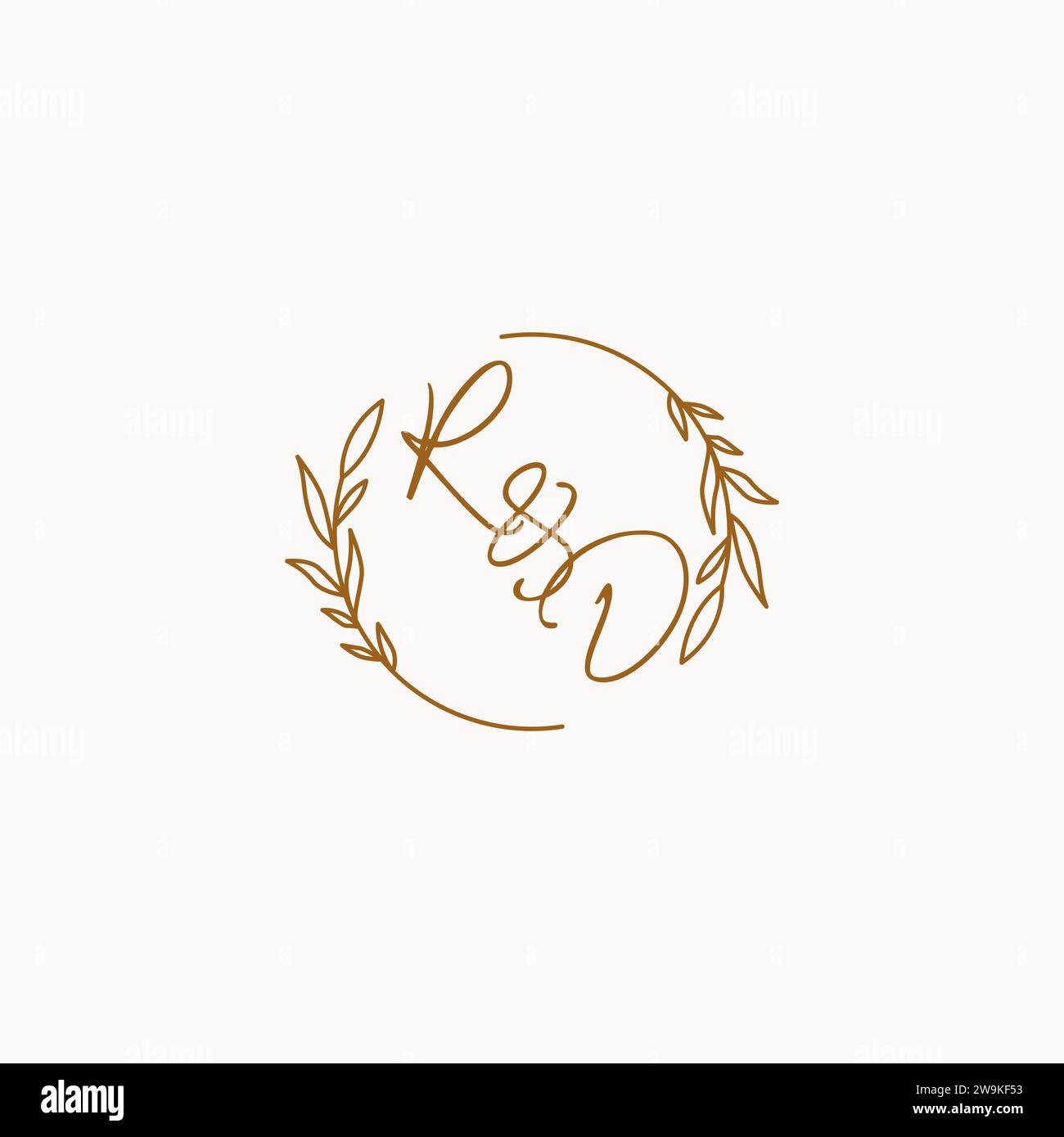 Design-Ideen für RD-Hochzeitsinitialen Stock Vektor
